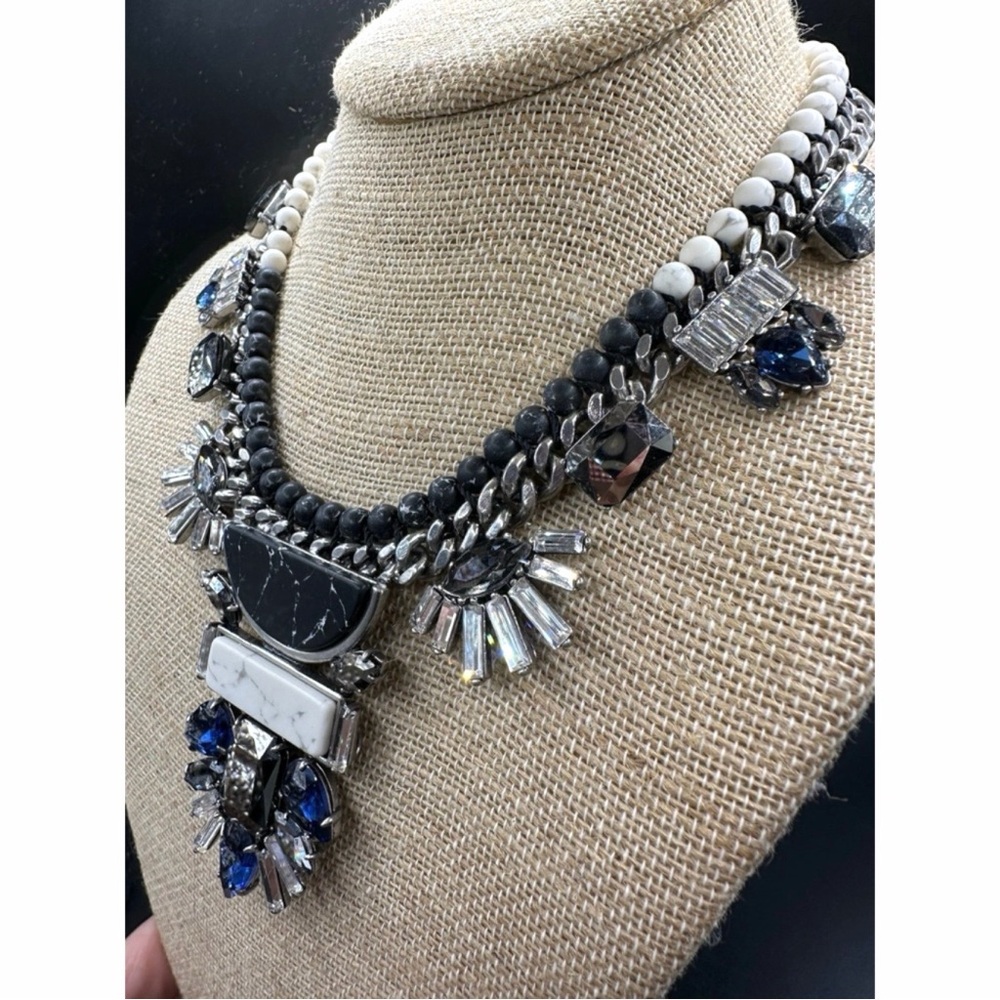 Chloe + Isabel Black and Silver Necklace and Earrings with Blue Accents. Hero! - Picture 10 of 11